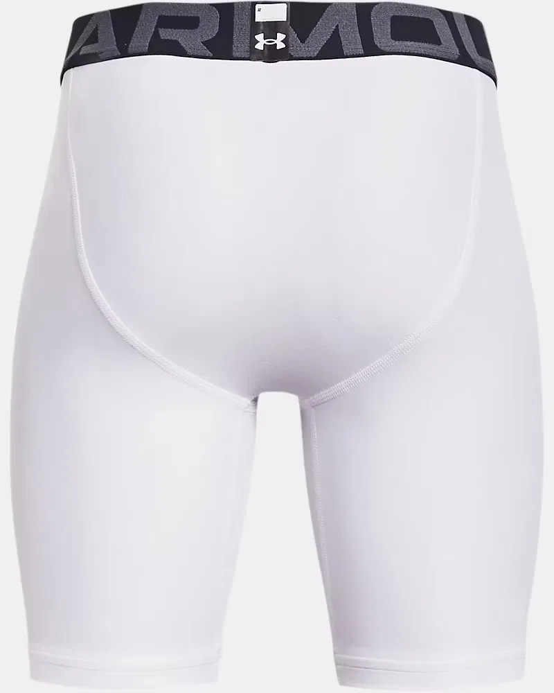 Шорты-базовый слой с внутренним швом 13 см, влагоотводящие HeatGear Armour UnderArmour, White/Black — фото 2