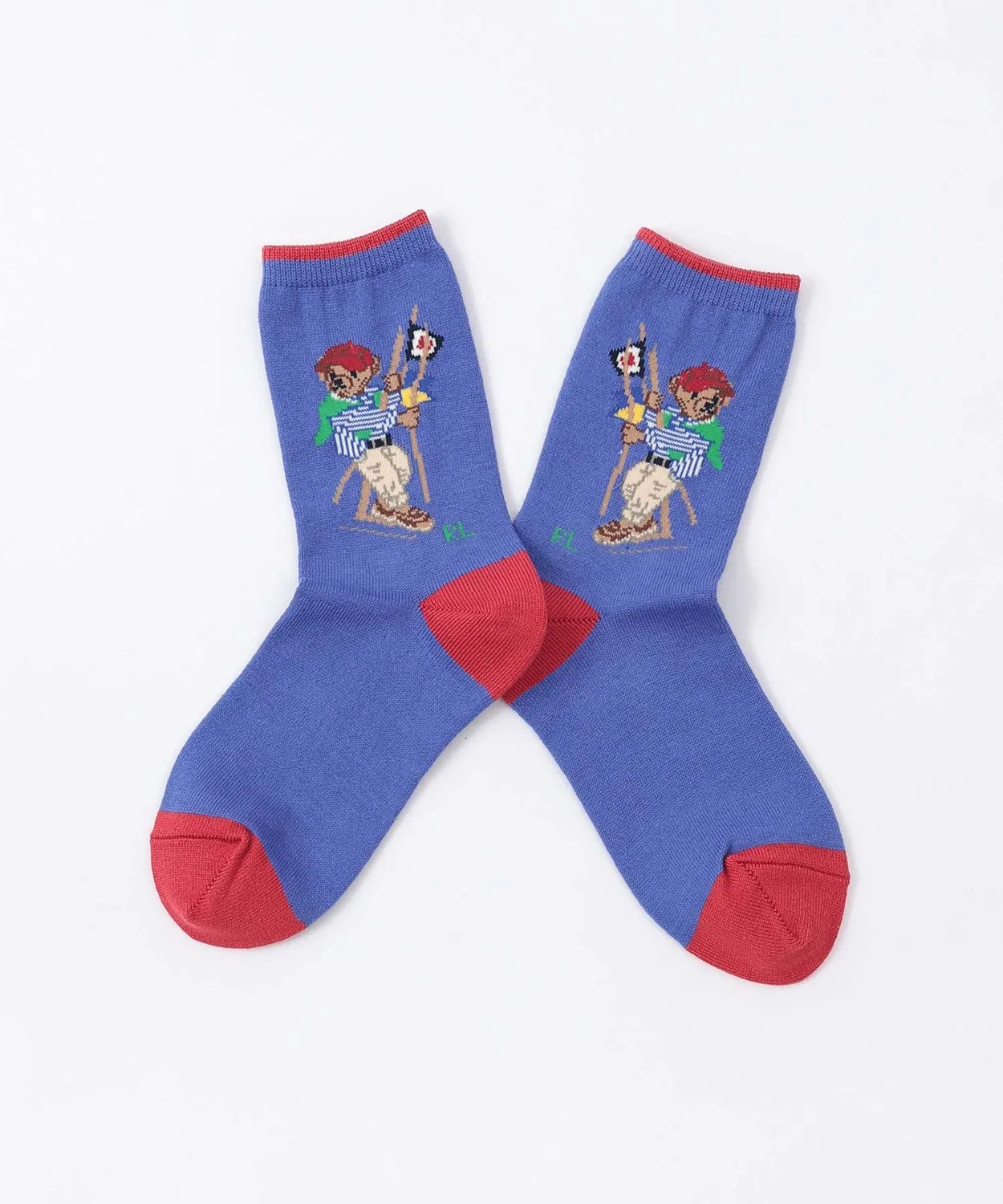 Детские носки с принтом Sailing Bear & Flag POLO RALPH LAUREN, Blue — фото 3