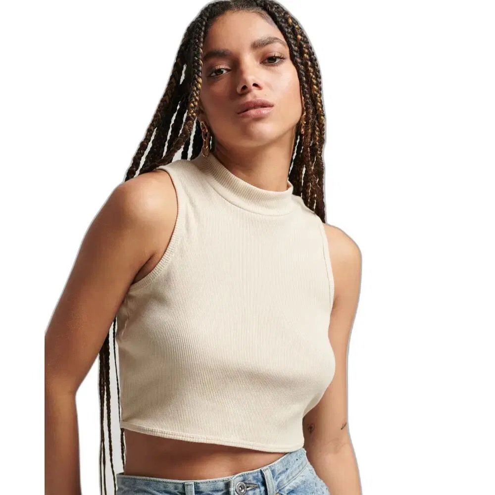 Женский топ с воротником-стойкой court Superdry, Grau