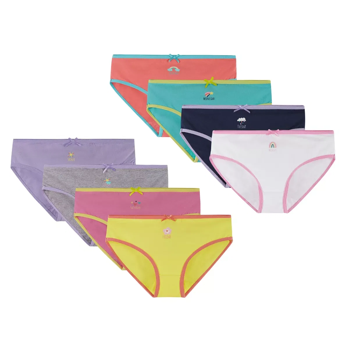 Детские трусы для девочек multipack 8 штук Andy & Evan, Multicolored