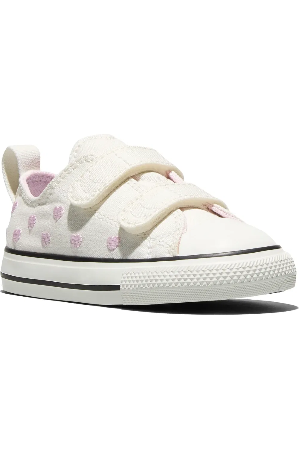 Детские кеды с регулируемыми ремешками Chuck Taylor All Star 2V Converse, Vintage White/New Found Bloom
