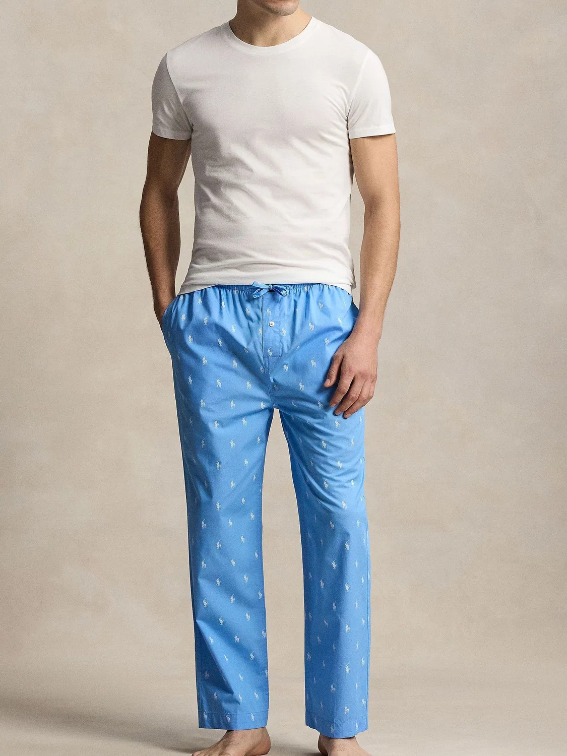 Пижама хлопковая, Regular Polo Ralph Lauren, синяя