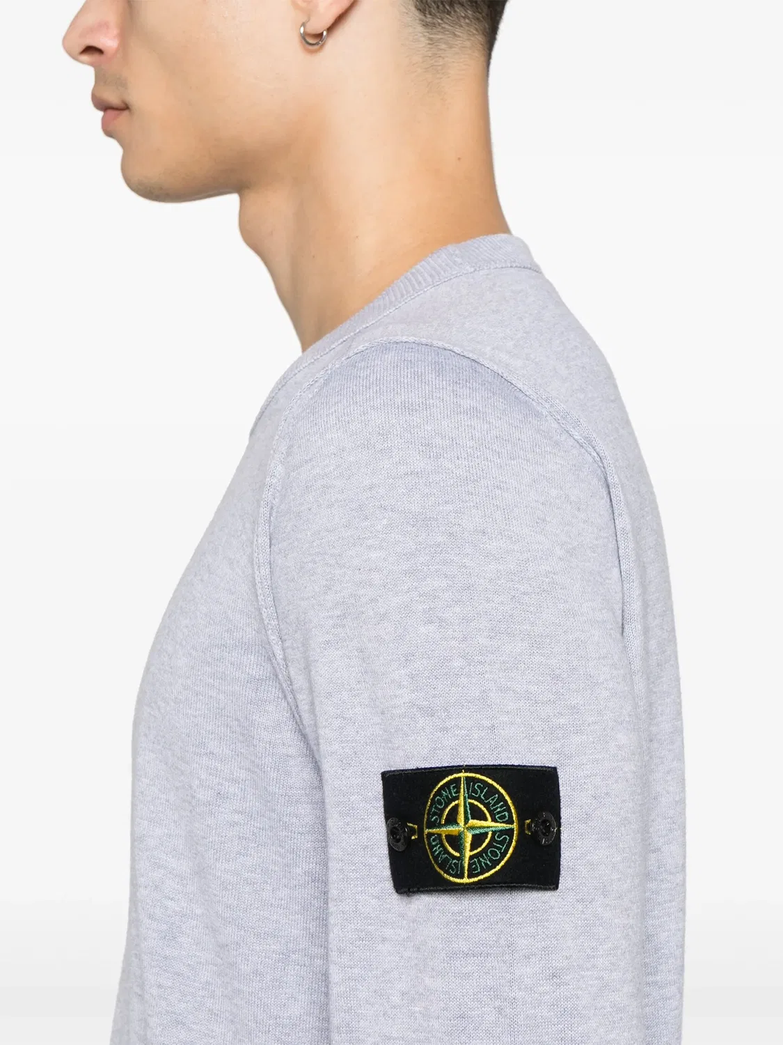 Свитер с эмблемой компаса Stone Island, серый — фото 4