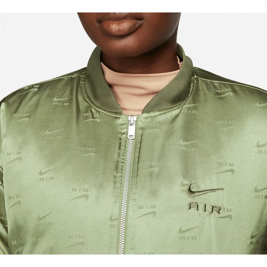 Женская куртка-бомбер Nike Air с принтом, W Nsw Air Bmbr Jkt, DV4372 334, Зеленый — фото 4