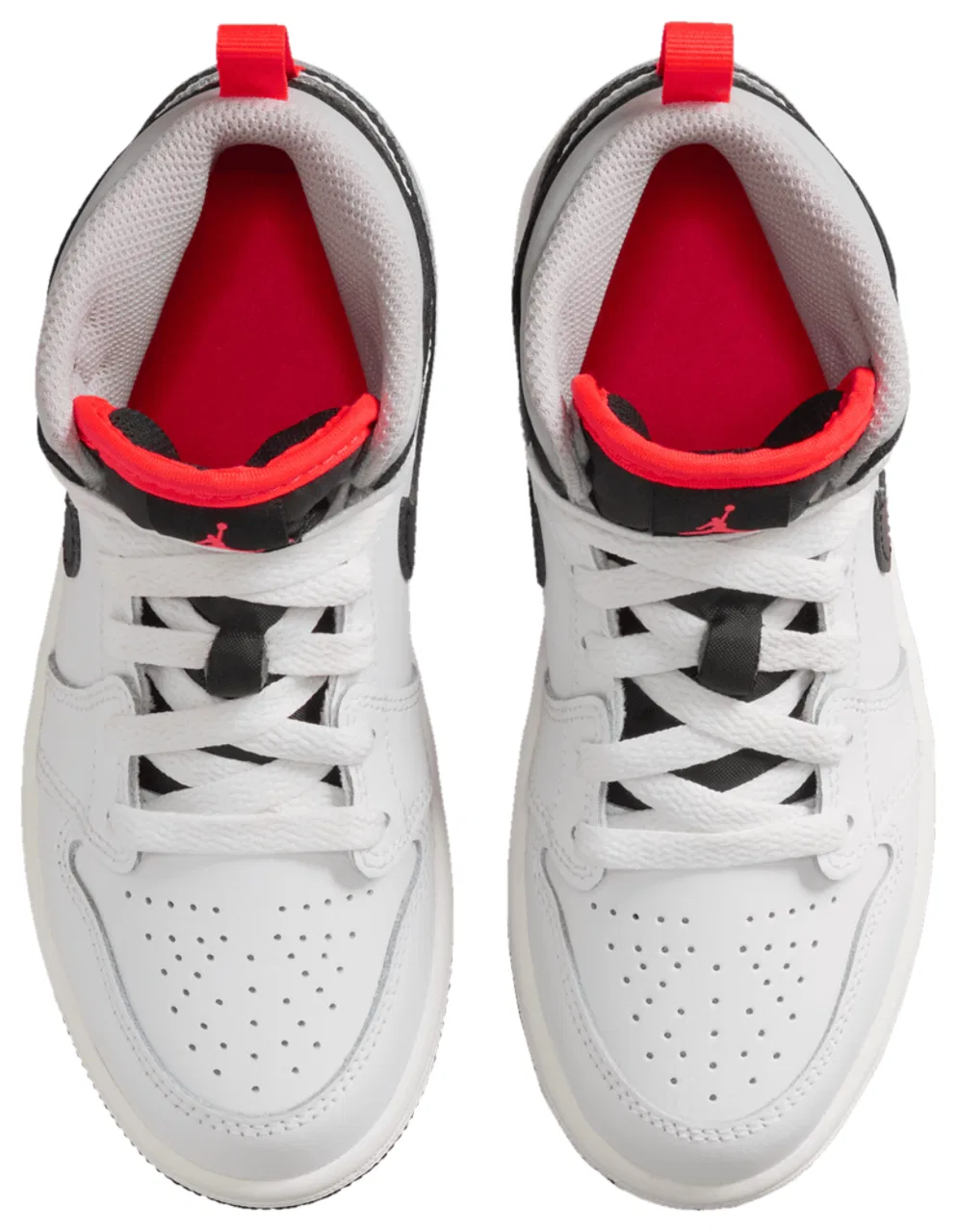 Кроссовки для мальчиков AJ 1 Mid Jordan, цвет Summit White/Black/Infrared — фото 3