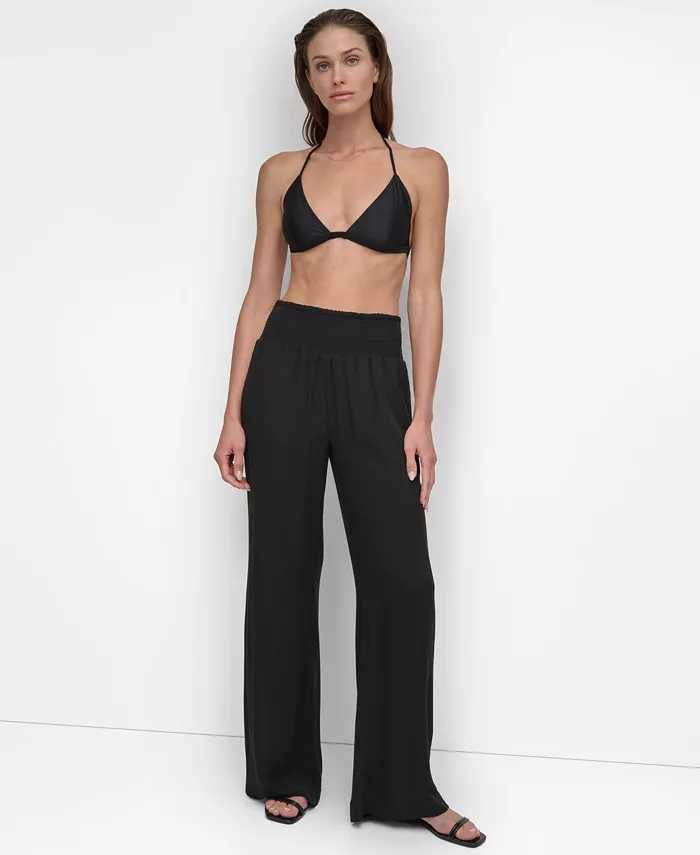 

Женские брюки на резинке со сборкой на талии DKNY, черный
