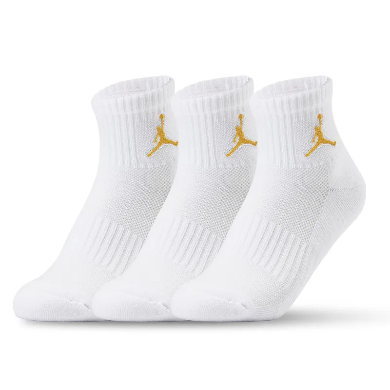Носки короткие, 3 пары, Jordan, White/Gold
