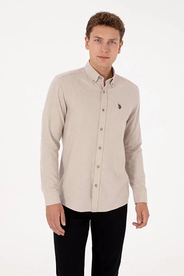 Мужская рубашка с длинным рукавом U.S. Polo Assn., Beige