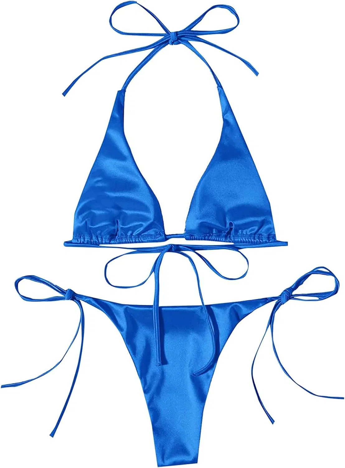 Женский бикини-сет с подкладкой и регулируемыми бретелями Generic, Blue — фото 3