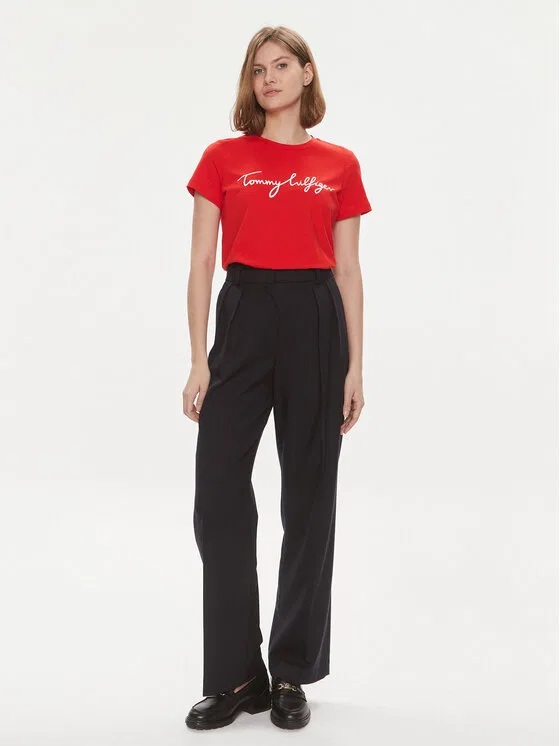 Футболка regular fit Signature Tommy Hilfiger, красный — фото 2