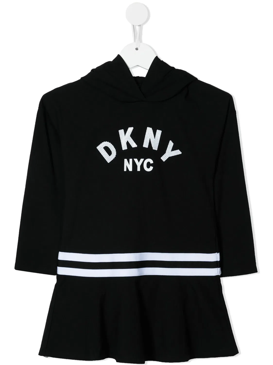 Платье‑худи с логотипом DKNY, черный