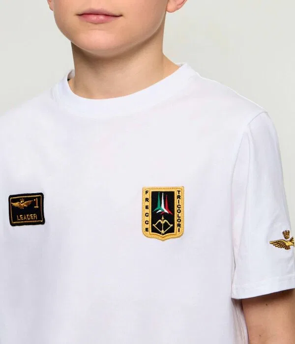 Детская футболка с коротким рукавом Aeronautica Militare, белый — фото 4