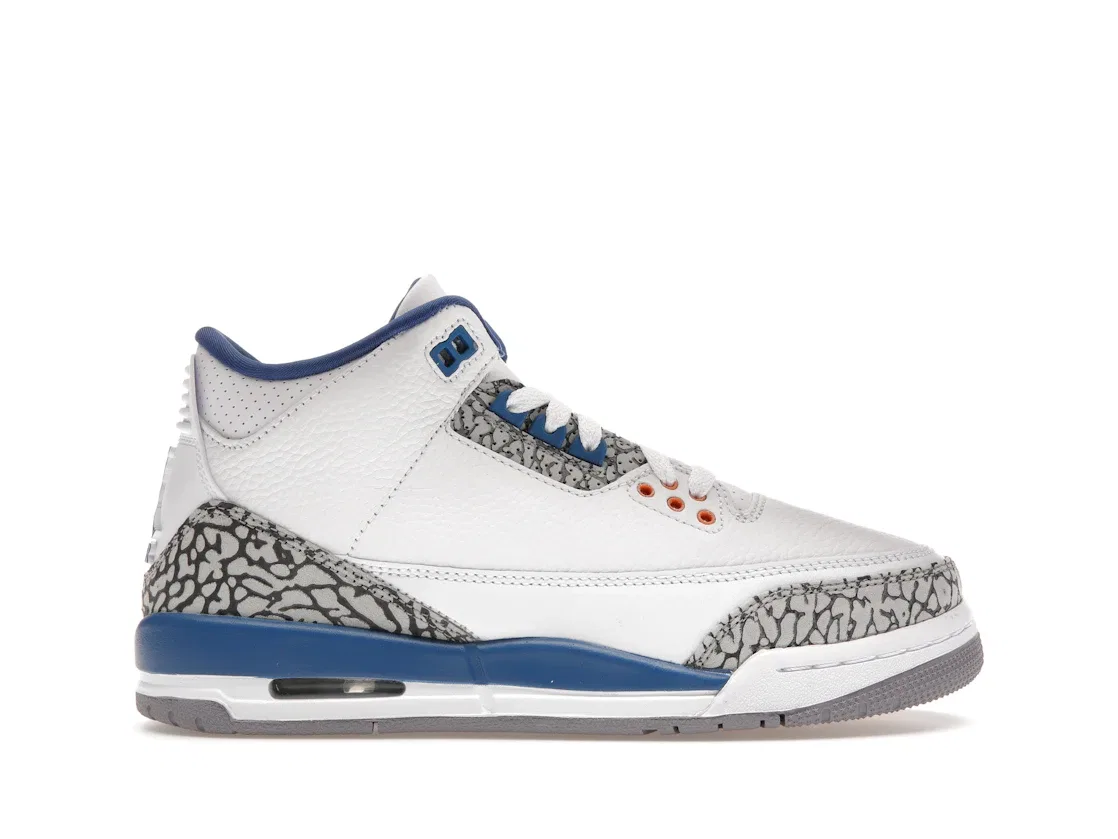 Детские кроссовки Lifestyle с принтом Jordan 3 Retro Jordan, White/Metallic Copper/True Blue/Cement Grey
