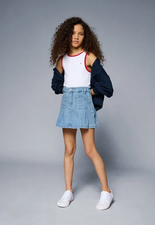 Юбка джинсовая pleated skirt Tommy Hilfiger, drapey — фото 2