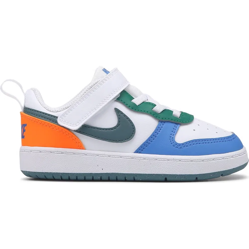 Детские кроссовки Kids' court borough low recraft для малышей Nike, White/Blue/Orange — фото 2