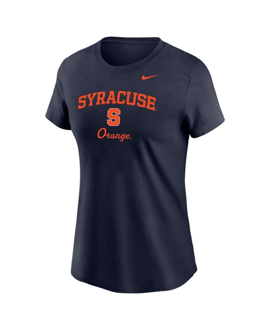 Женская футболка темно-синего цвета с оранжевым верхом Syracuse Nike, Navy — фото 2