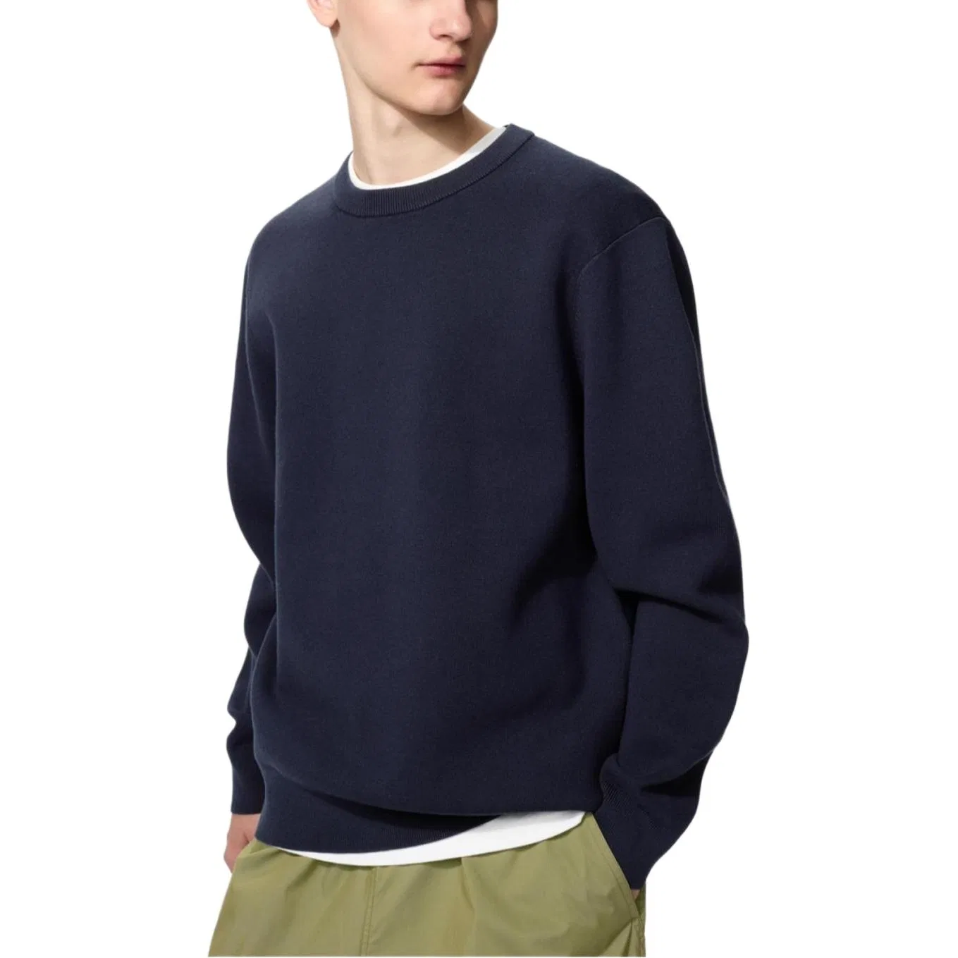 Женский свитер с круглым вырезом Navy Blue UNIQLO — фото 3