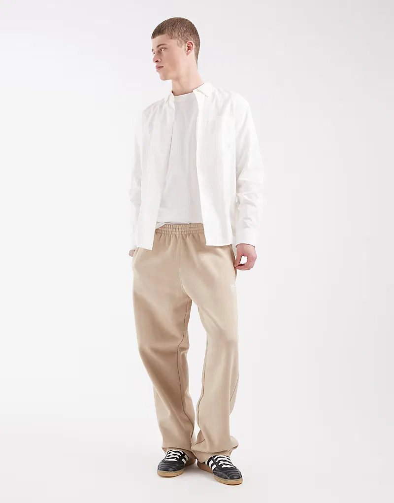 Спортивные брюки Adidas Originals Trefoil Essentials с открытым низом, хаки — фото 2