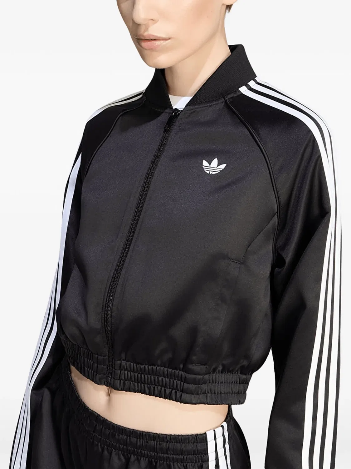 Атласная куртка Satin SST Adidas, черный — фото 4