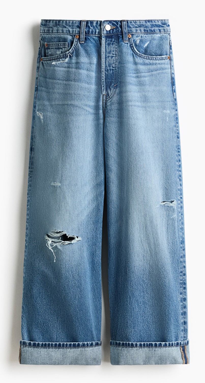 

Джинсы H&M Barrel Regular Waist Ankle, синий