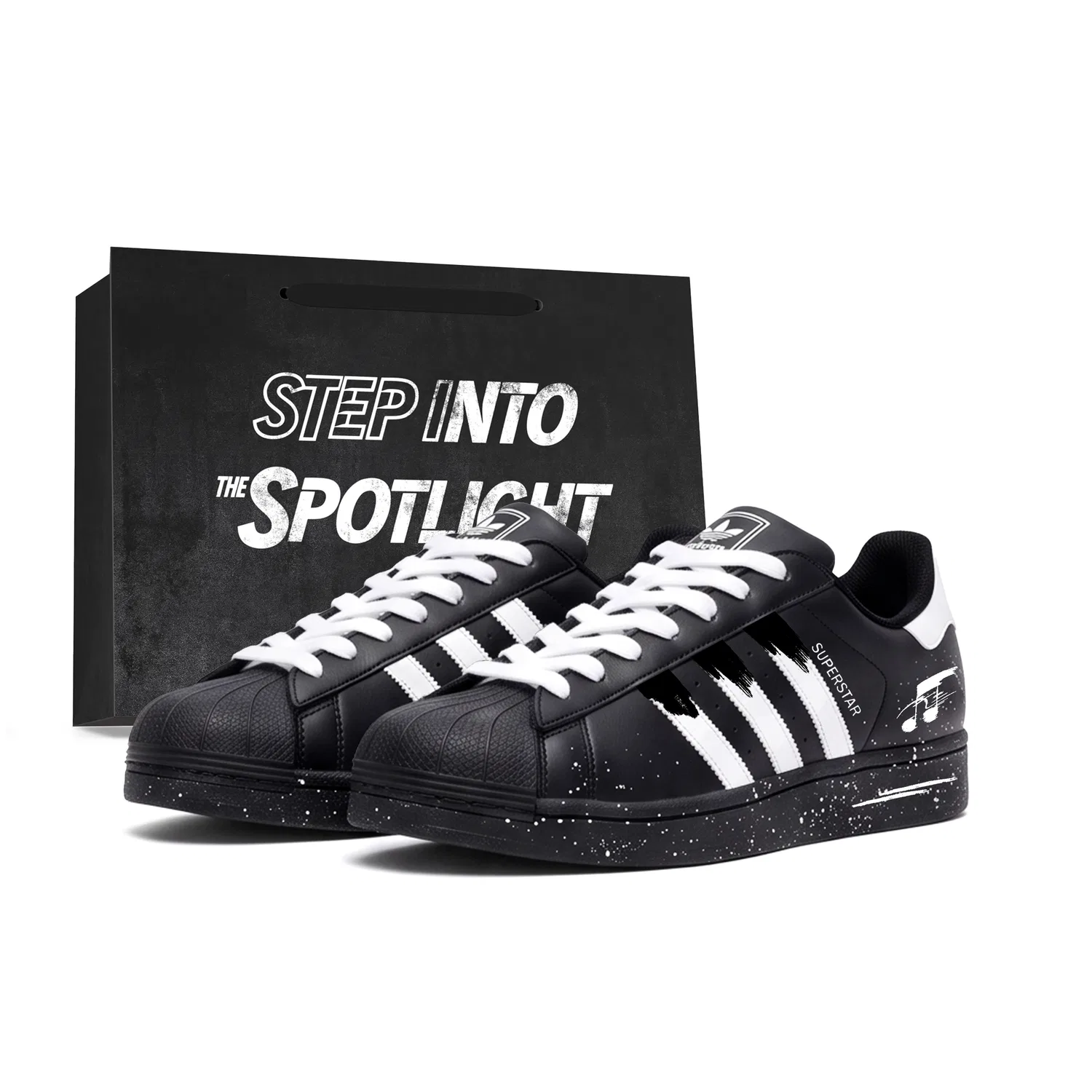 Детские кроссовки для скейтбординга с принтом Adidas Originals Superstar 2, Black