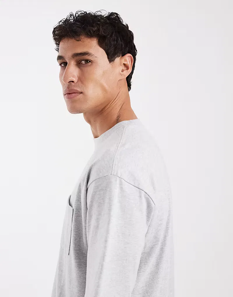 Футболка Levi's с нагрудным карманом, серый меланжевая — фото 4