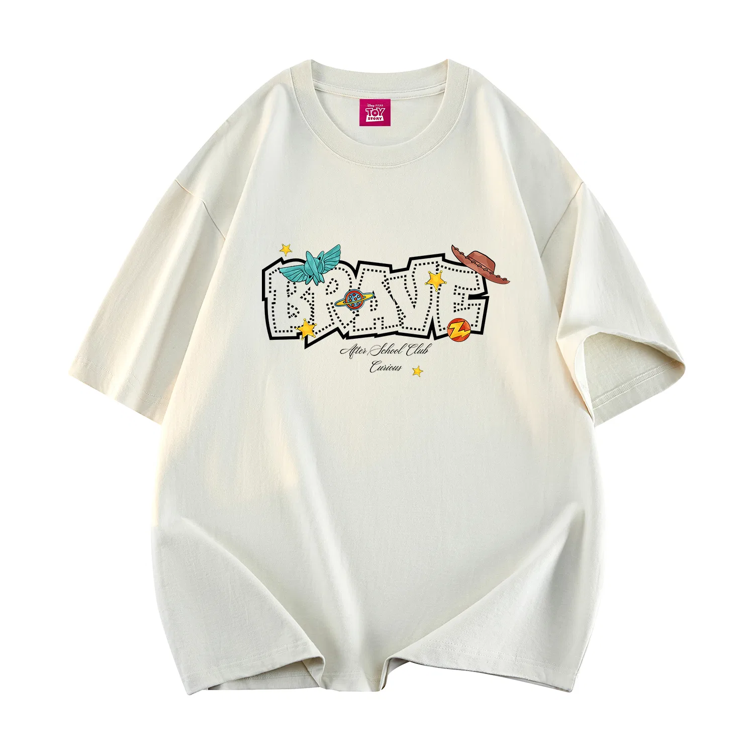 Детская футболка с принтом Disney Unisex Crew Neck Thin Straight Fit, Цвет Apricot