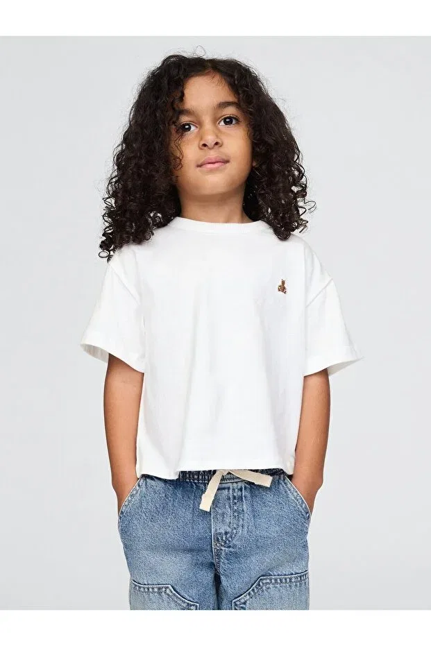 Детская футболка для мальчиков оверсайз Gap, Off White-002