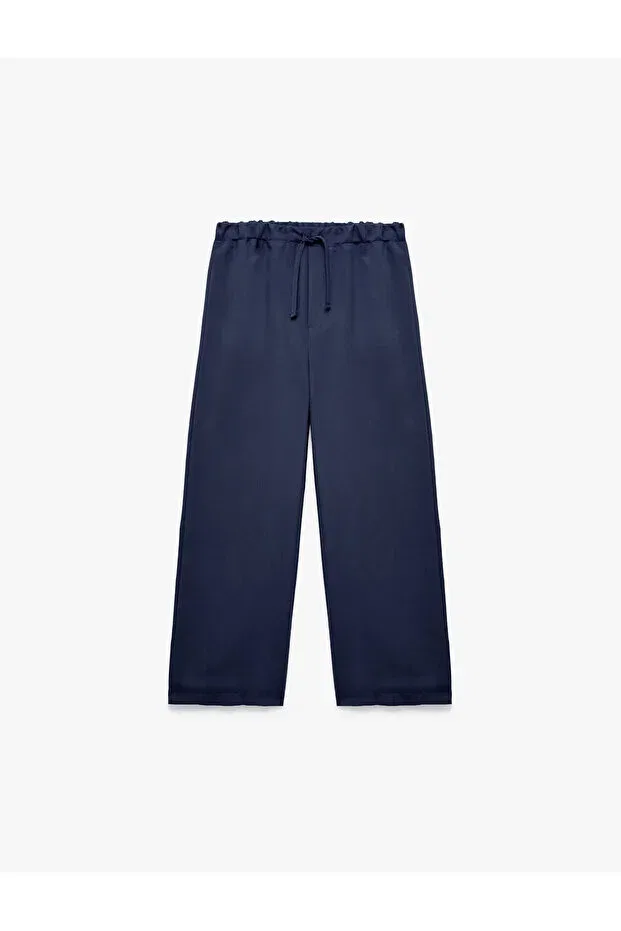 Детские брюки для девочек широкие с принтом Koton, Navy Blue — фото 3