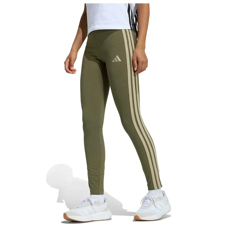 Леггинсы с лампасами Adidas, зеленый