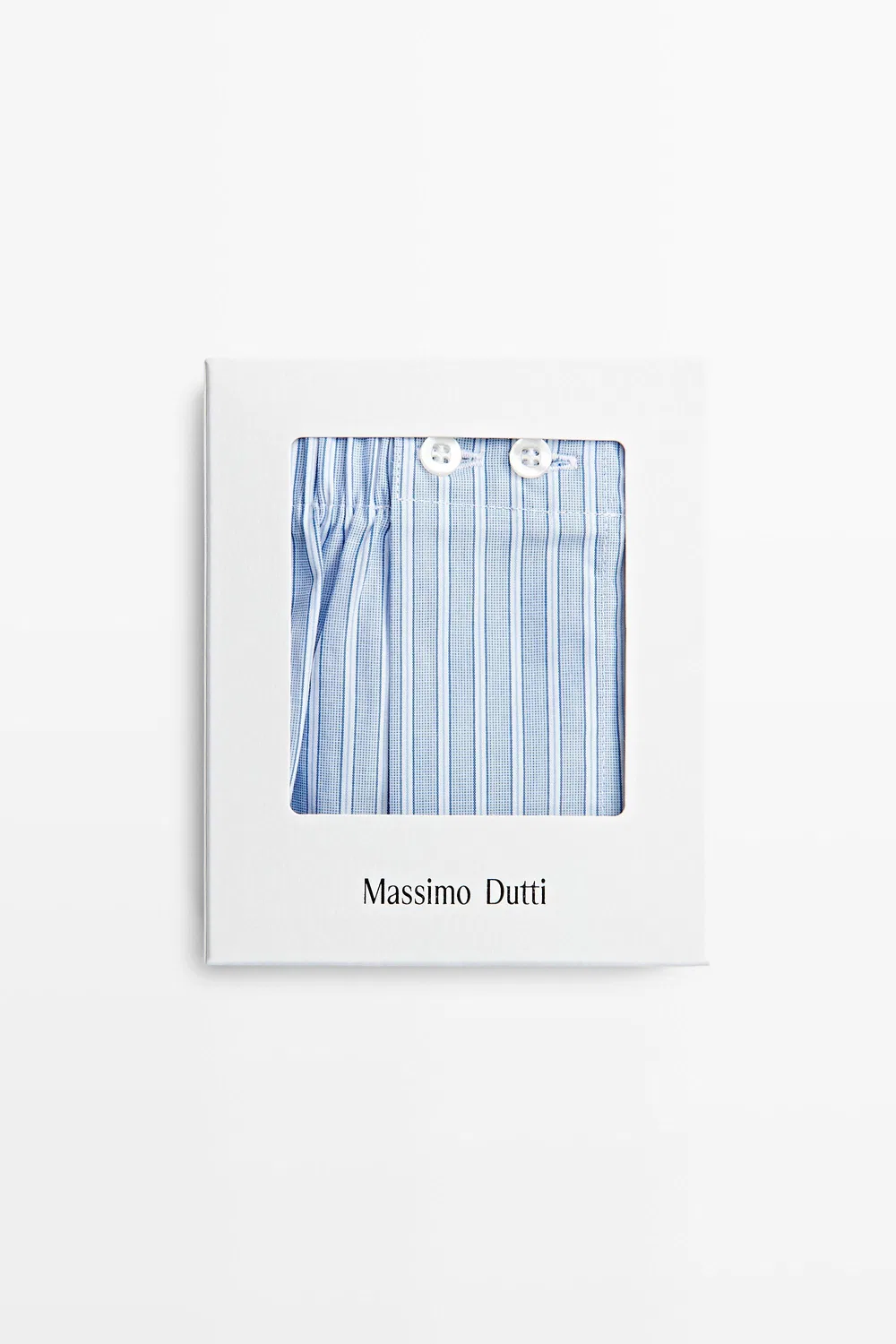 Боксеры Massimo Dutti, хлопковые, полосатые, небесно-голубой — фото 3