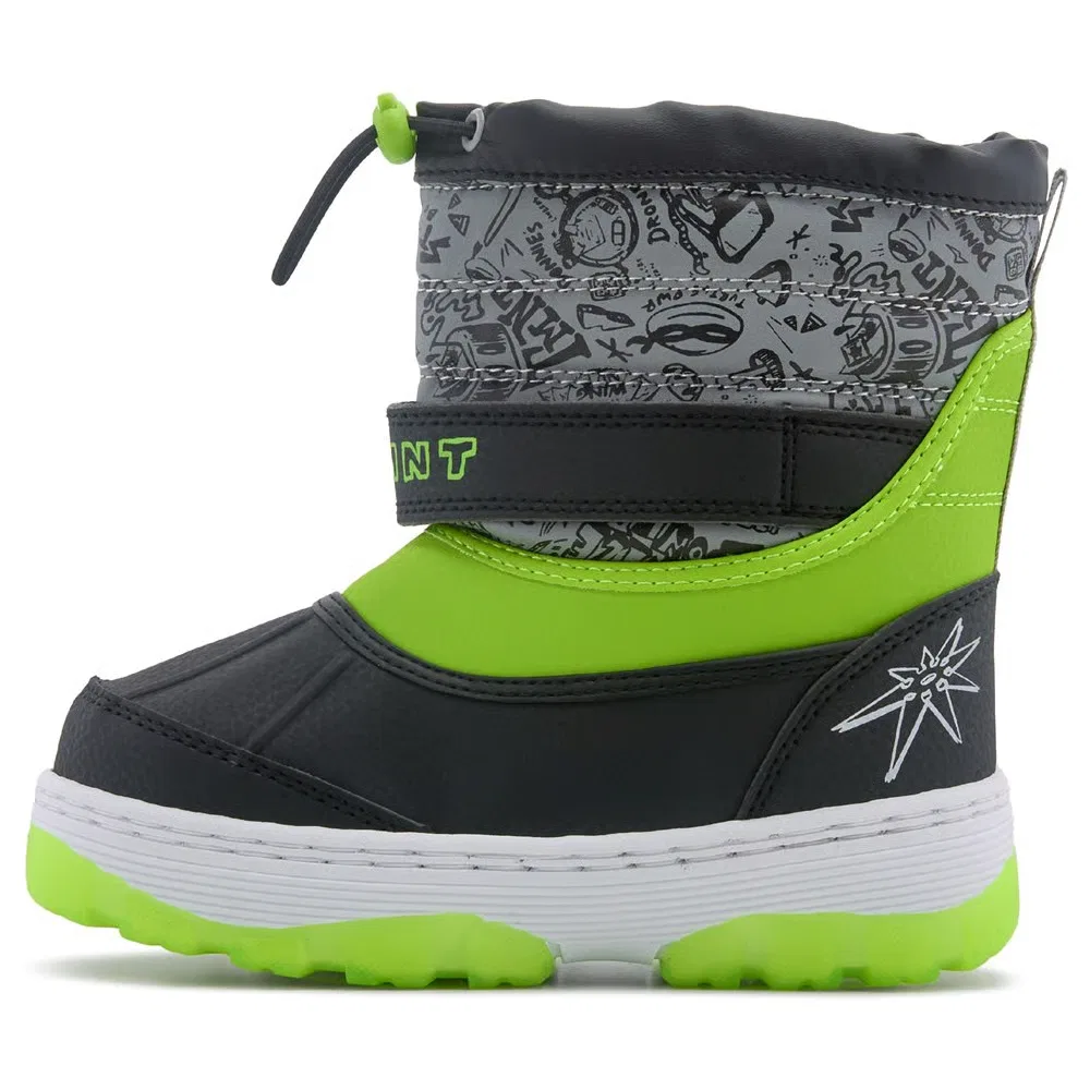Детские зимние ботинки с подсветкой Teenage Mutant Ninja Turtles, Black/Grey/Lime — фото 3