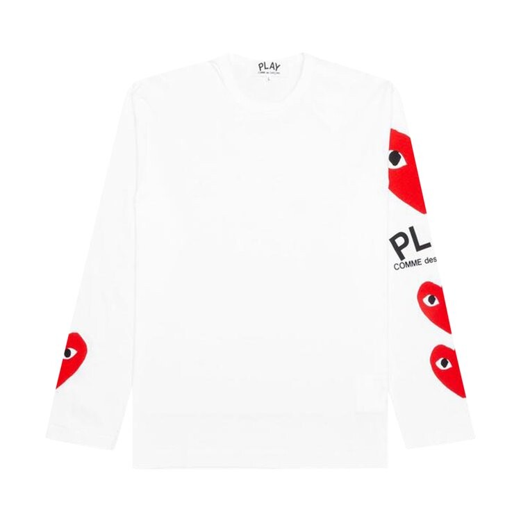 

Лонгслив Comme des Garçons PLAY Printed Sleeve Long-Sleeve 'White', белый
