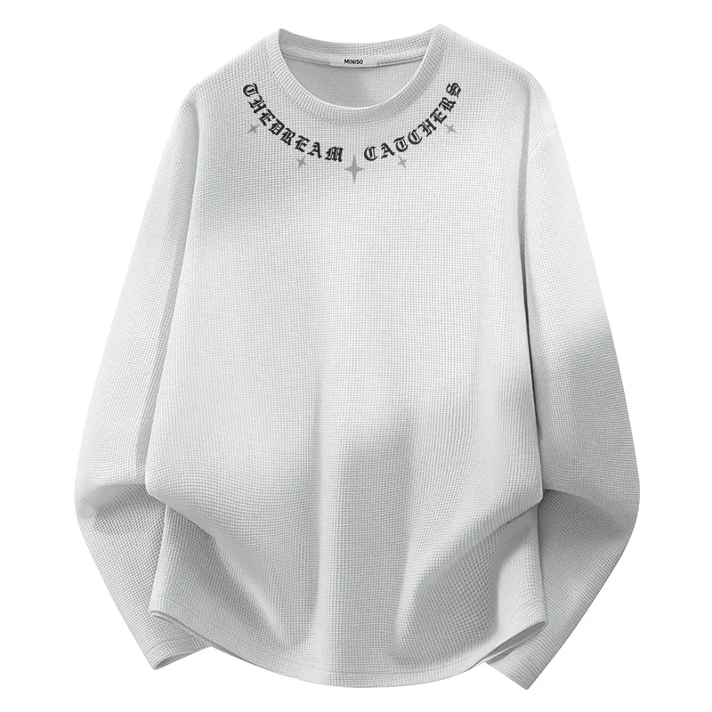 Детская футболка с высоким воротом Модель Heavyweight MINISO, Light Gray