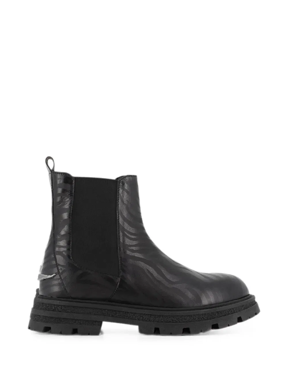 Ботинки с зебровым узором Zadig & Voltaire Kids, черный — фото 2