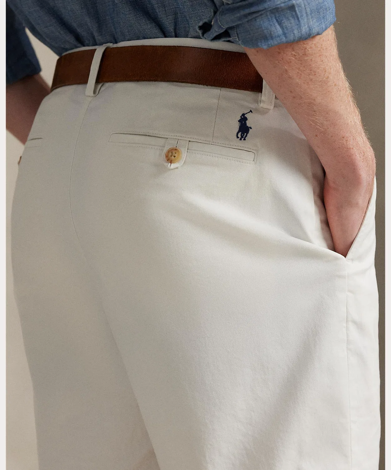 Мужские классические чино-шорты с вышивкой POLO RALPH LAUREN, Белый — фото 4