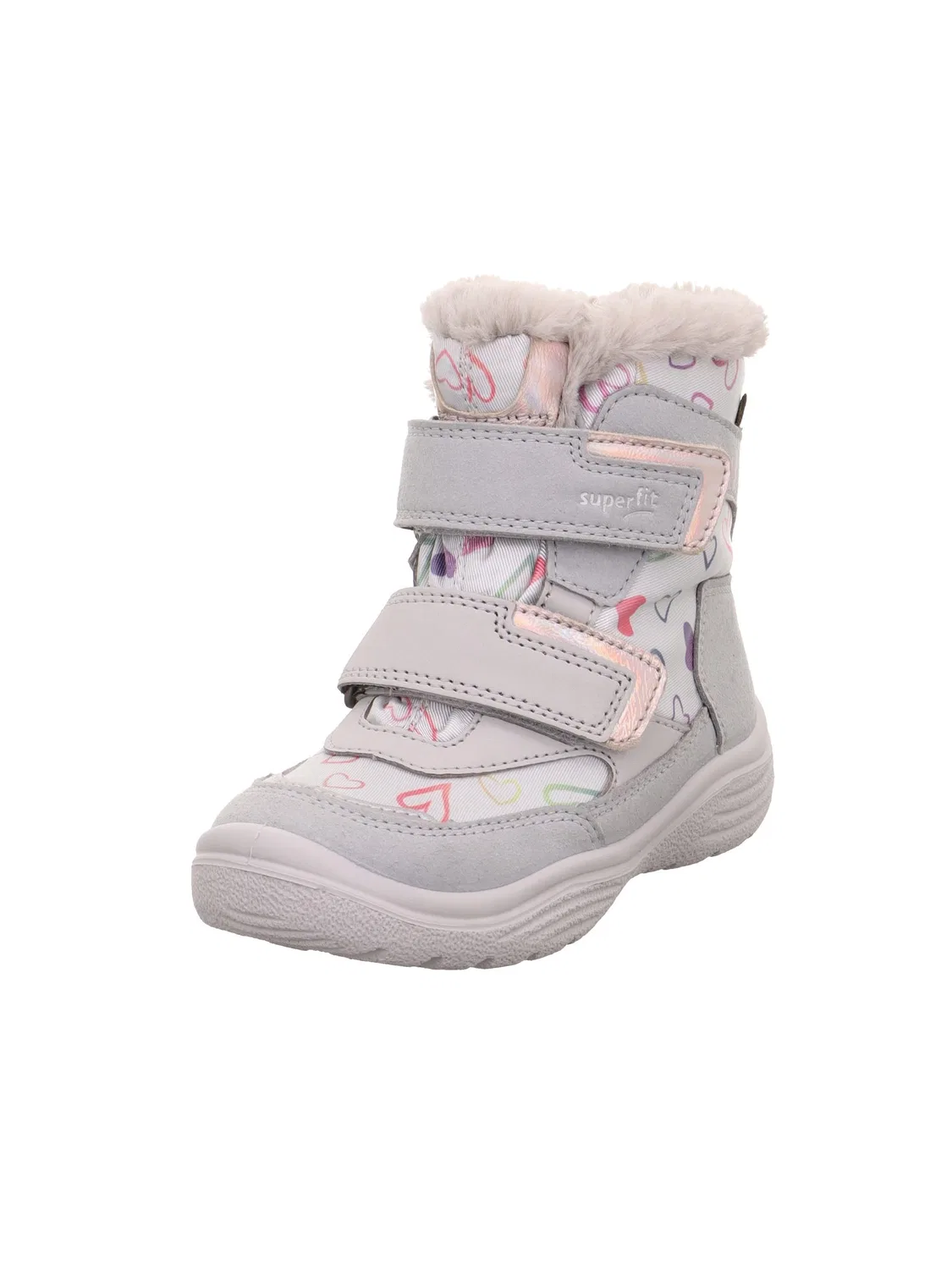 Детские снежные ботинки для девочек с принтом Gore-tex Lined Warm Crystal Superfit, Light Grey 2500