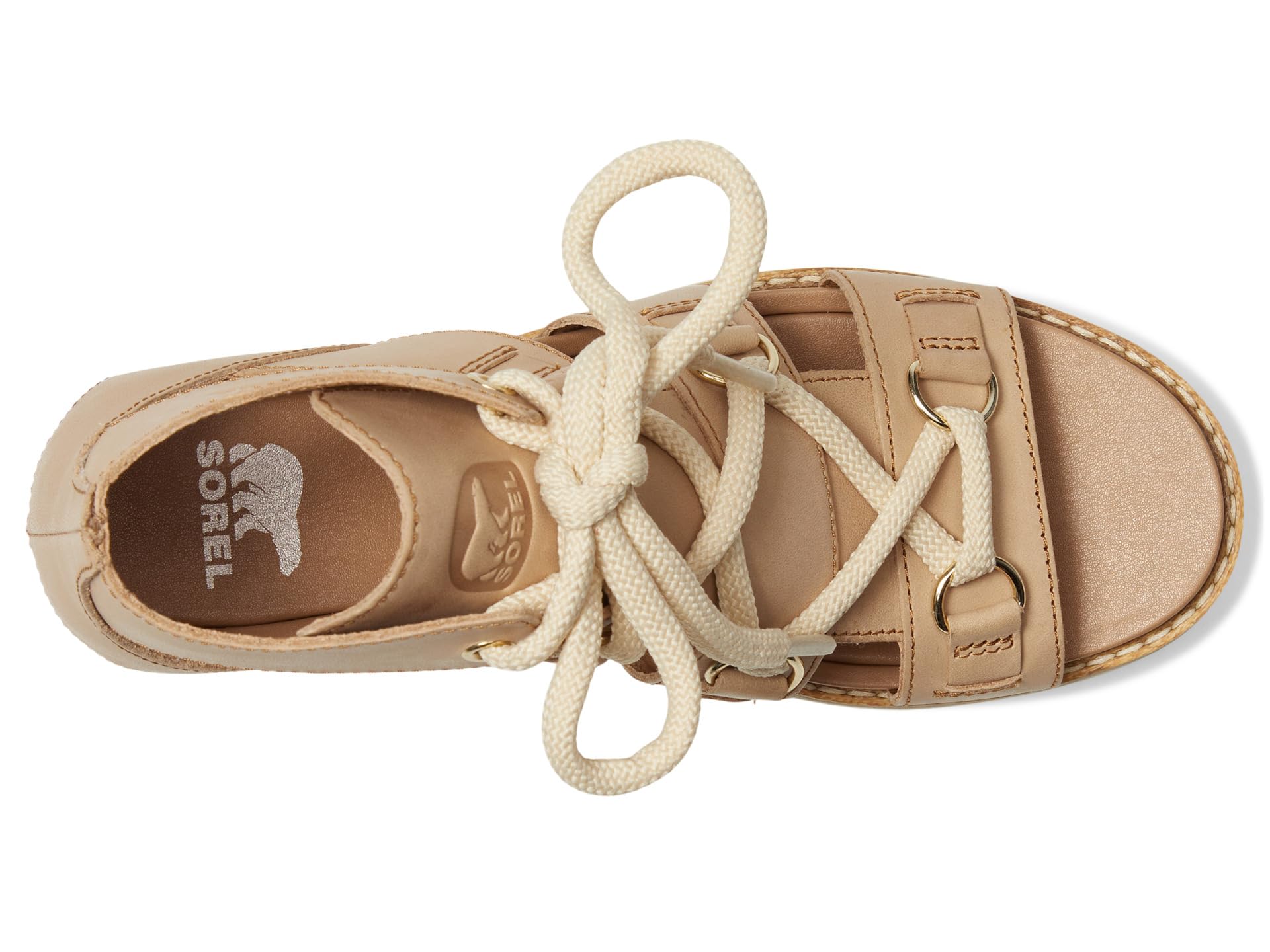 Сандалии SOREL Joanie IV Lace Wedge, цвет Honest Beige, Gum — фото 2