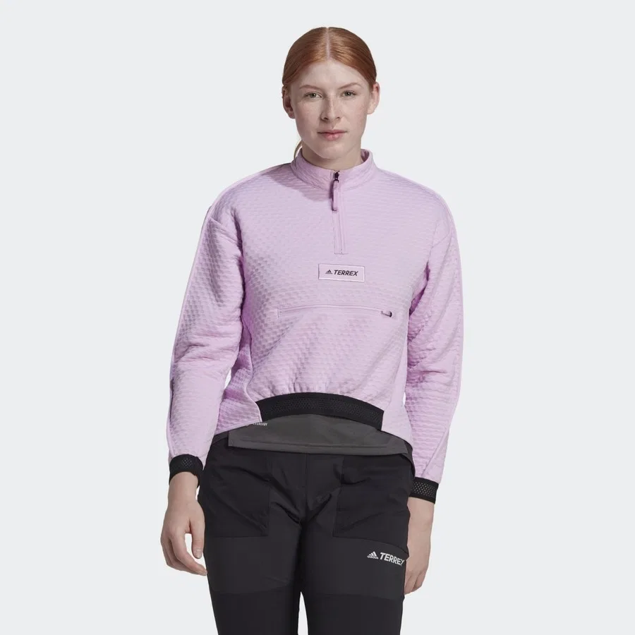 Женский флисовый свитшот Terrex Hike 1/2 adidas, Фиолетовый