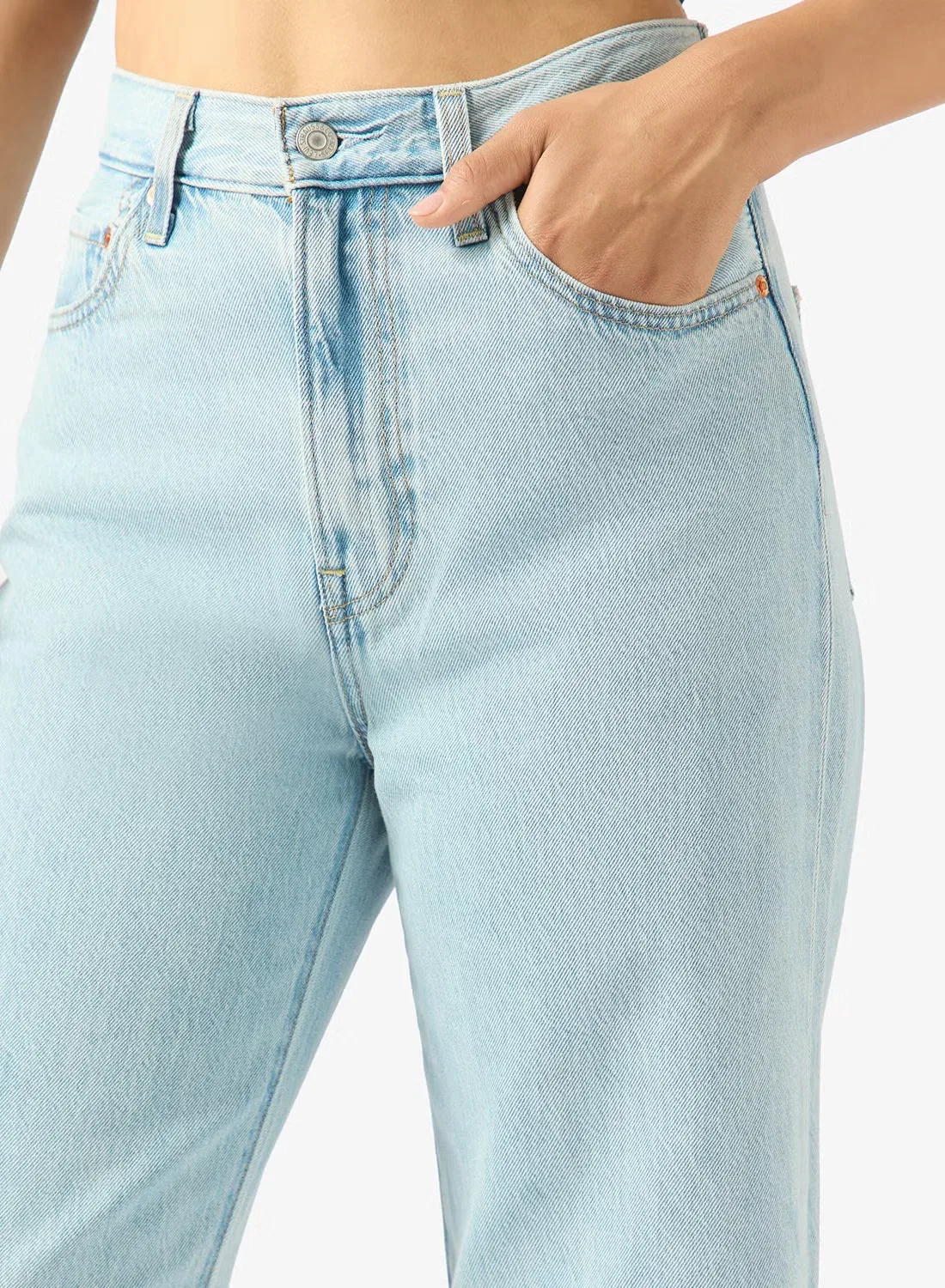 Джинсы широкие с высокой посадкой Ribcage Levi'S, индиго — фото 4