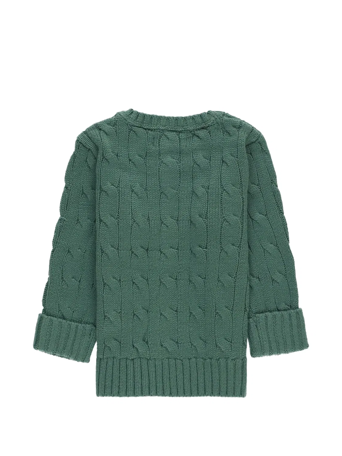 Джемпер фактурной вязки из хлопка Polo Ralph Lauren, зеленый — фото 2