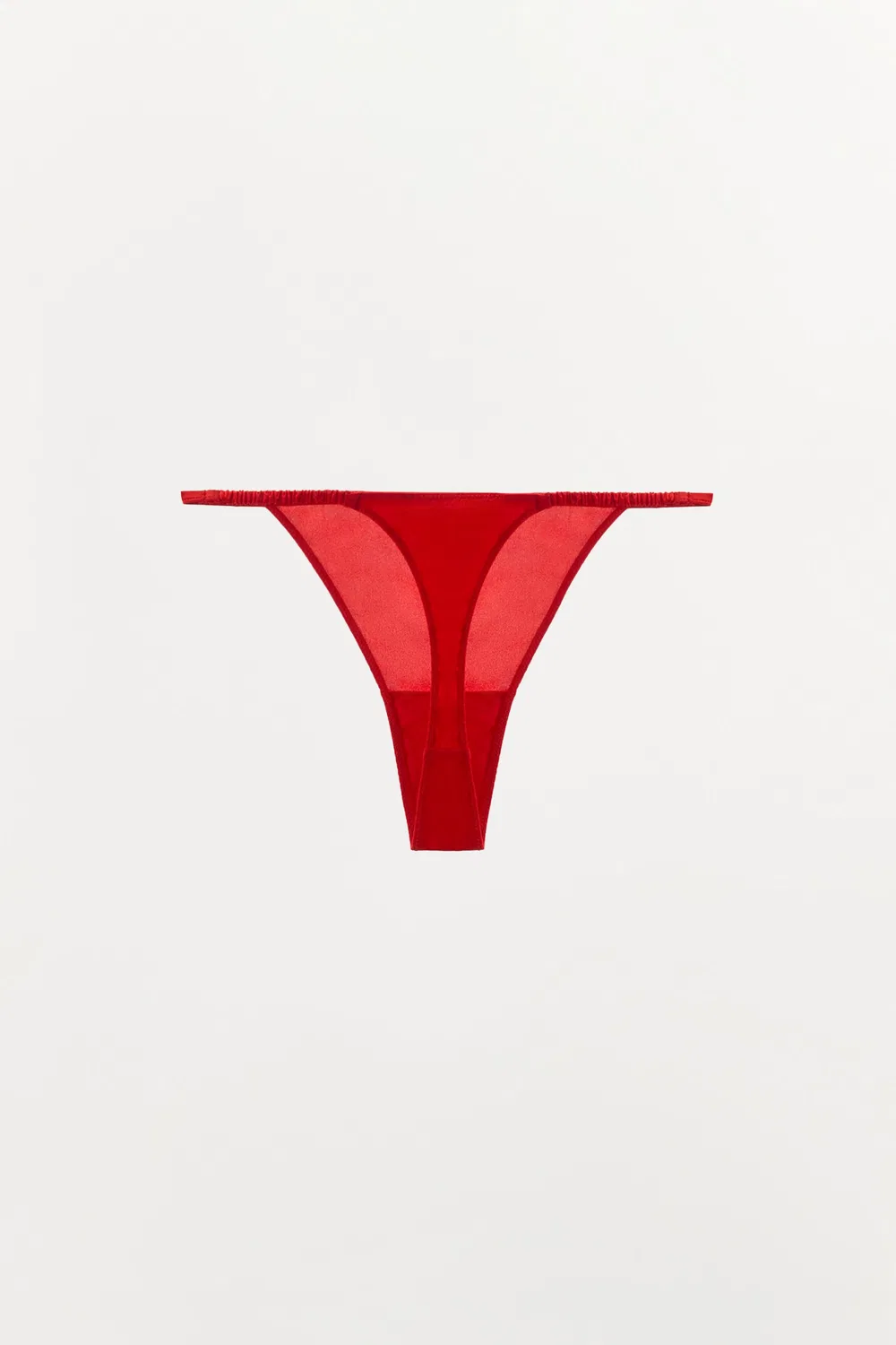 Однотонные трусики-стринги из шелковой смеси ZARA, Red — фото 4