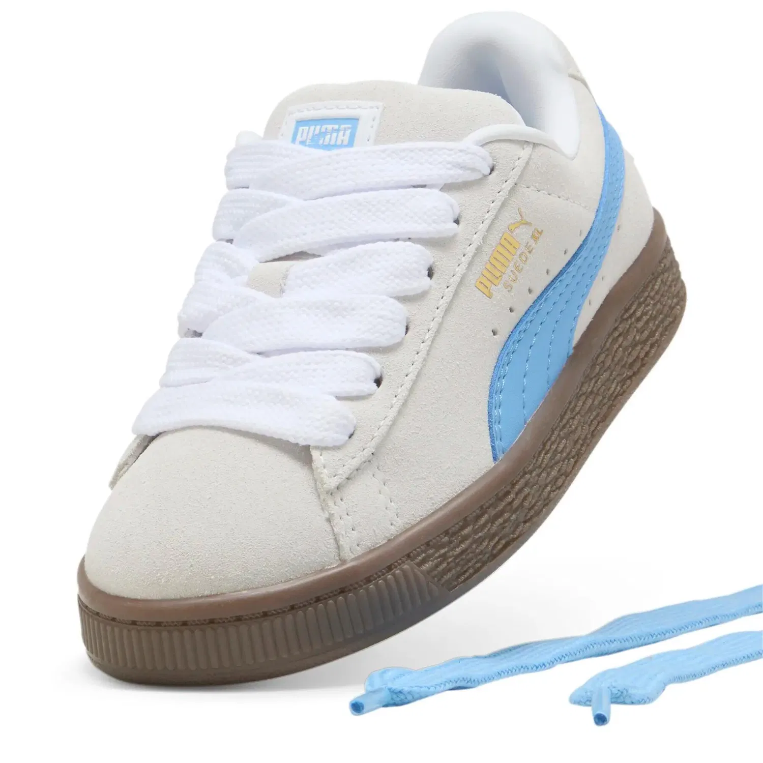 Детские кроссовки с замшевым верхом Suede XL PS Puma, Weiss — фото 3