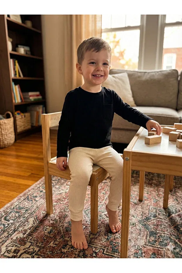 Детские леггинсы хлопковые Tinytrends, Nude Color — фото 4
