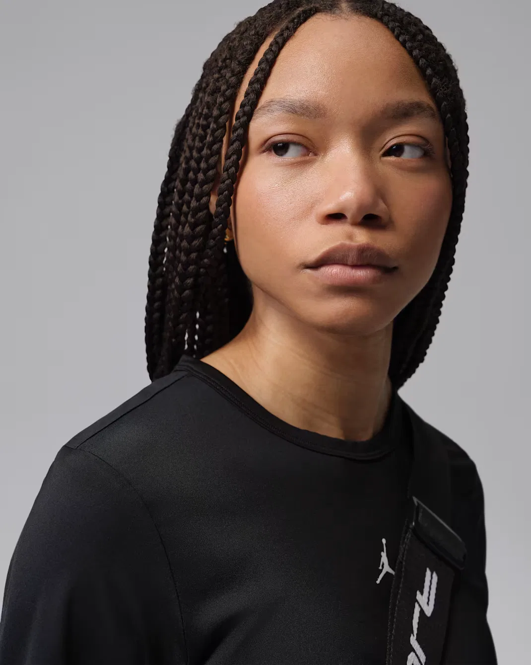 Женская футболка с длинными рукавами Dri-FIT Jordan Sport Essentials, Black/White — фото 3