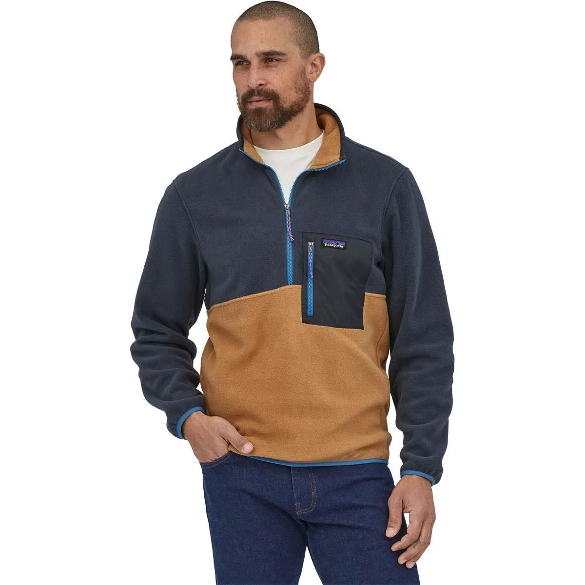 Флисовый пуловер с полузастежкой Microdini Patagonia, Nest Brown
