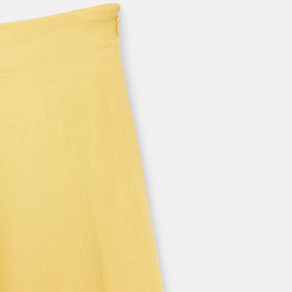 Женская юбка миди свободного кроя Light Yellow ZARA, Light Yellow — фото 4