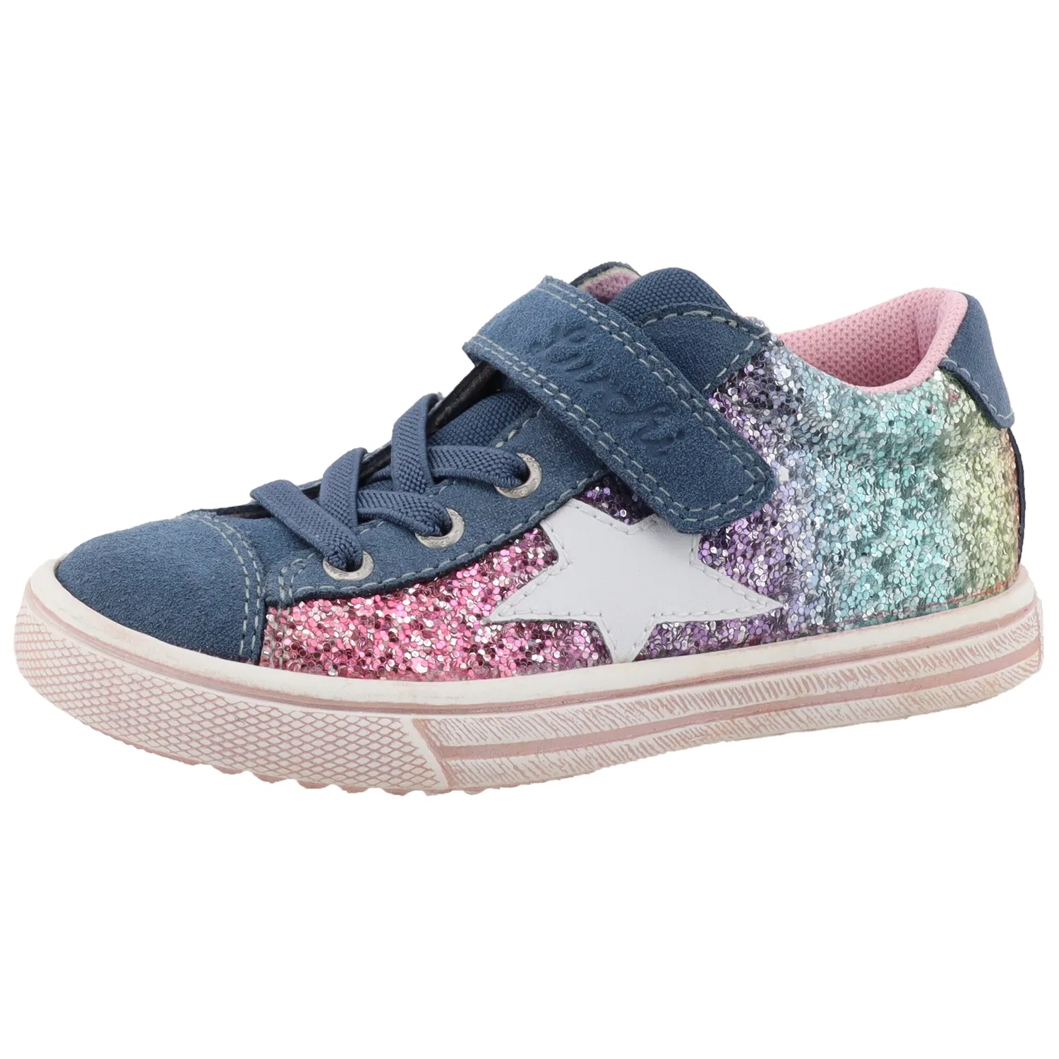 Детские кеды с блестками Lurchi, Navy/Multi
