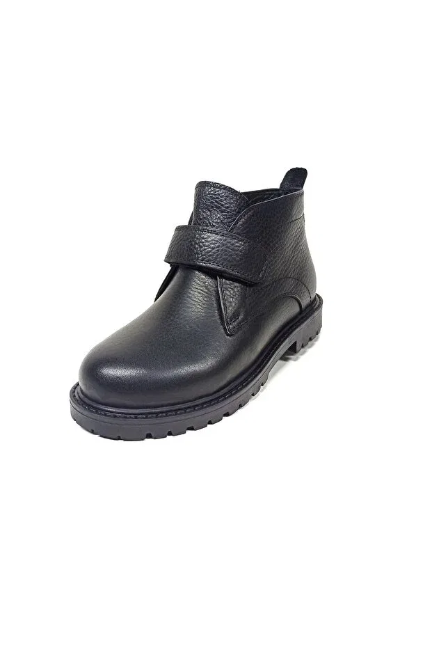 Детские ботинки для девочек с мехом Genuine Leather Fur Children's Classic Boots Winter Shoes, Black — фото 3