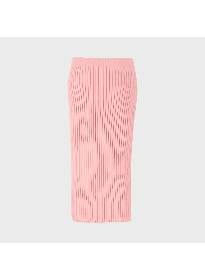 Юбка миди трикотажная с прямым кроем Zara, розовый — фото 3